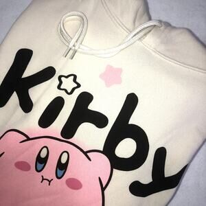 Kirby Nintendo Graphic Cream Hoodie Sweatshirt Size XL